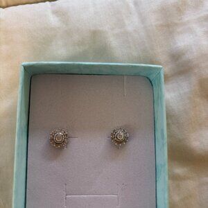 sterling silver and diamond earrings